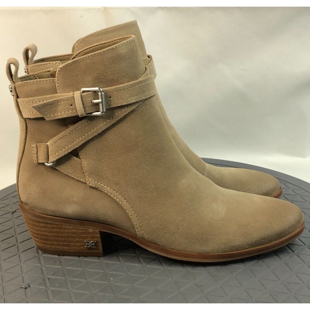 Sam Edelman Boots Womens Size 7M Suede Ankle Boots Polina Safari Tan